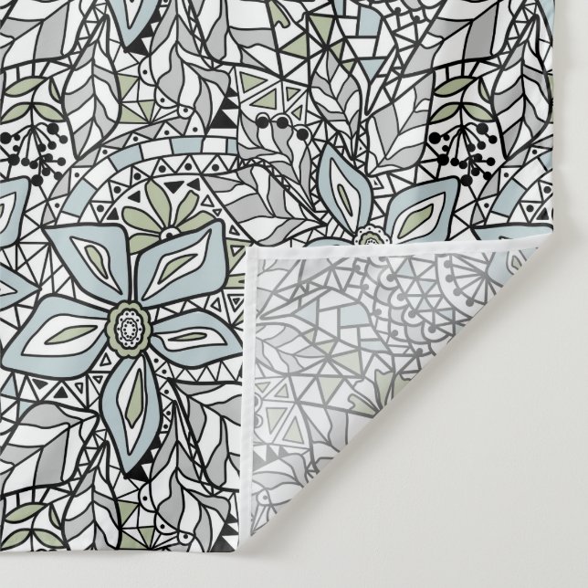 Tenture Fishnet lace floral pattern white pink black (Détail)