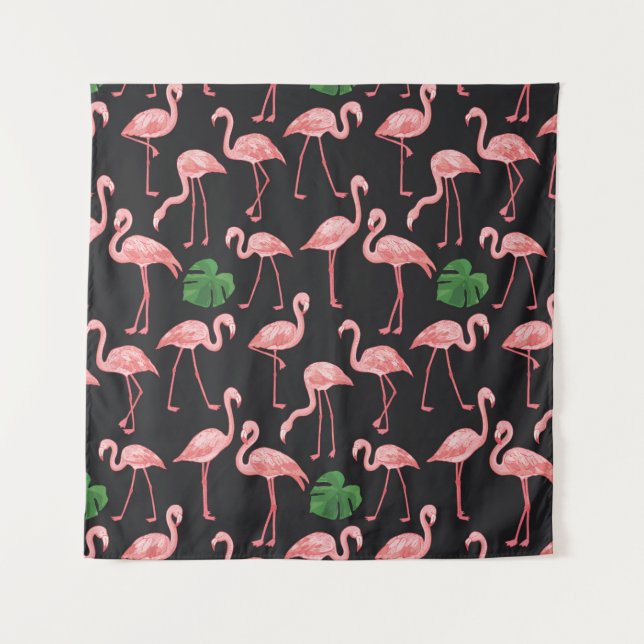Tenture flamand avec motif feuille monstera palm.  (Devant)