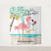 Flamant rose Beach Cocktail Fête des mariées tropi