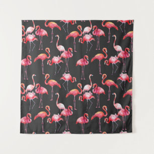 Tenture Flamant rose rose : Motif d'aquarelle tropicale.