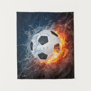 Tenture Flamme Football/Balle de Football Jeu d'oreiller