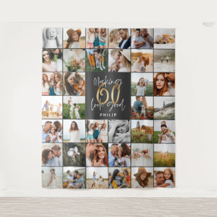 Tenture Flèche cadeau multi script 60e anniversaire modern