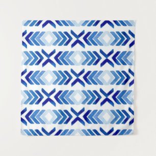 Tenture Flèches bleu Rhombus Motif aquarelle