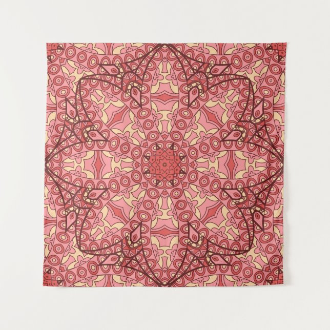 Tenture Fleur Abstraite Ethnique, Mandalas Sans Seamless. (Devant)