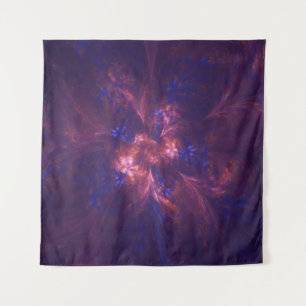 Tenture Fleur Abstraite Mélange De Motifs Violet Et Bleu
