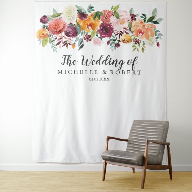 Tenture Fleur de campagne | Décor de mariage - Studio phot (En situation)