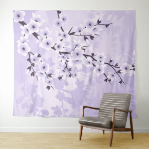 Tenture Fleur de cerisier violette