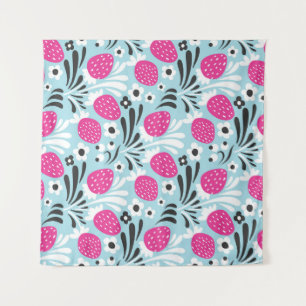 Tenture Fleur de fraise : Berry Rose Sans Seamless.