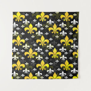 Tenture Fleur De Lis Blanche Jaune