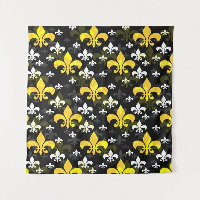 Tenture Fleur De Lis Blanche Jaune (Devant)
