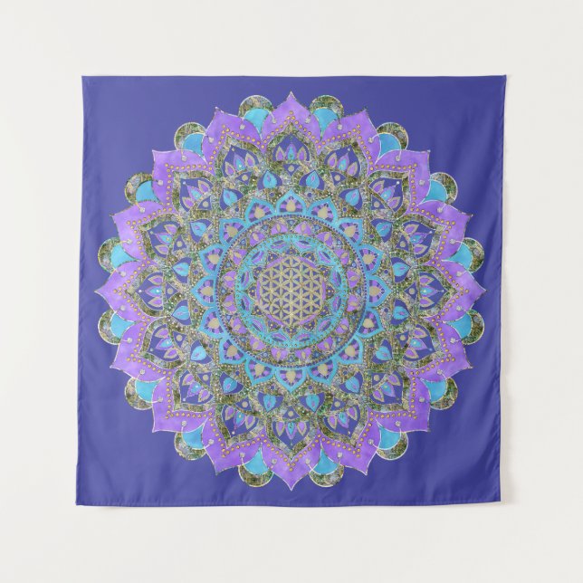 Tenture Fleur de Vie - Mandala de style indien 2 (Devant)
