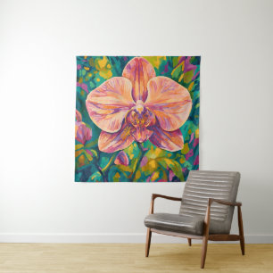 Tenture Fleur d'orchidée vibrante Art mural coloré