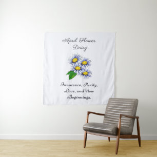Tenture Fleur du mois de naissance d'avril Daisy Fraîche e
