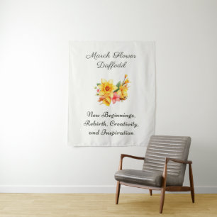 Tenture Fleur du mois de naissance de mars Cadeau de naiss