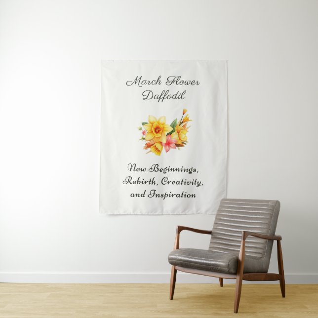Tenture Fleur du mois de naissance de mars Cadeau de naiss (En situation)