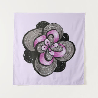 Tenture Fleur gothique violet noir Abstrait floral