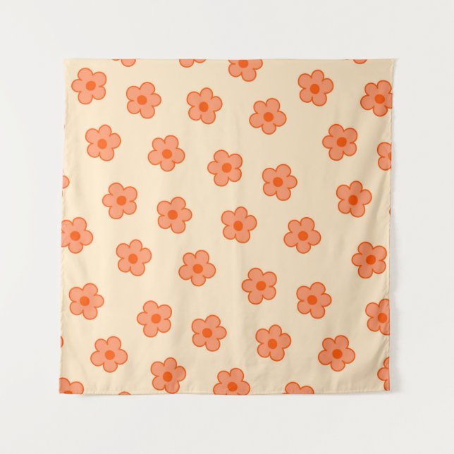 Tenture Fleur Hippie Orange Peach Preppie (Devant)