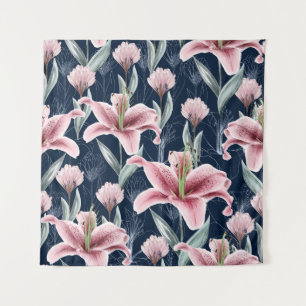 Tenture Fleur Lilly Rose Motif sans couture.