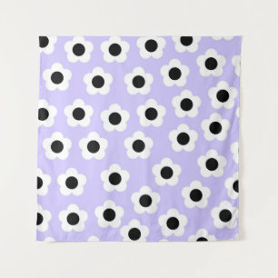 Tenture Fleur noire et blanche mignonne avec Arrière - pla