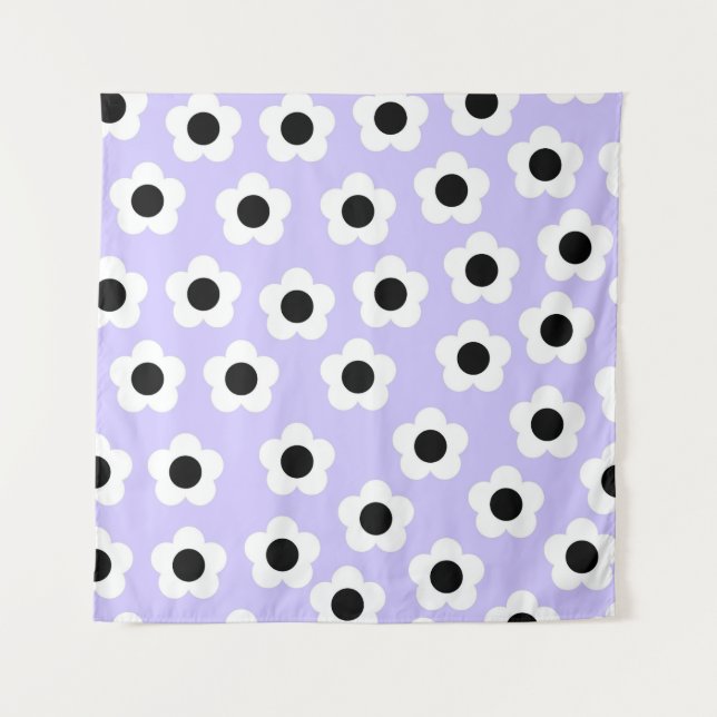 Tenture Fleur noire et blanche mignonne avec Arrière - pla (Devant)