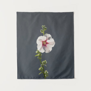 Tenture Fleur rose feuilles vert pâle sur gris foncé