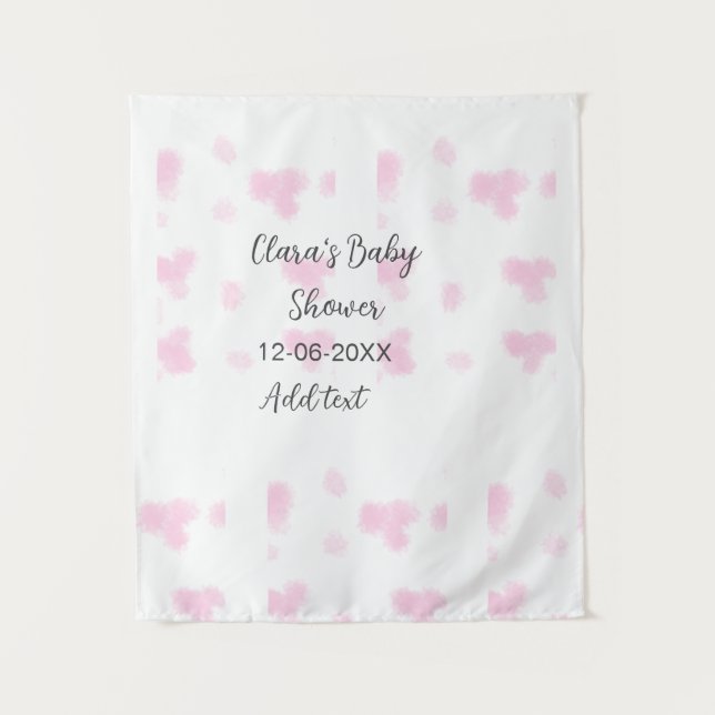 Tenture Fleur rose mignonne bébé douche aquarelle moderne  (Devant)