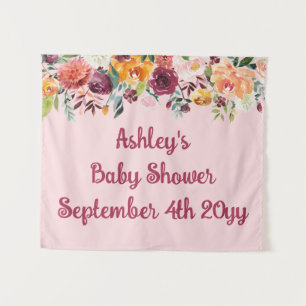 Tenture Fleur rose pâle Baby shower photo fond