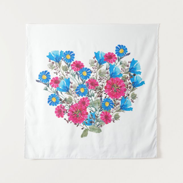 Tenture Fleur sauvage clair aquarelle (Devant)