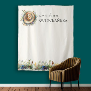 Tenture Fleur sauvage Cowgirl Quinceanera Ouest