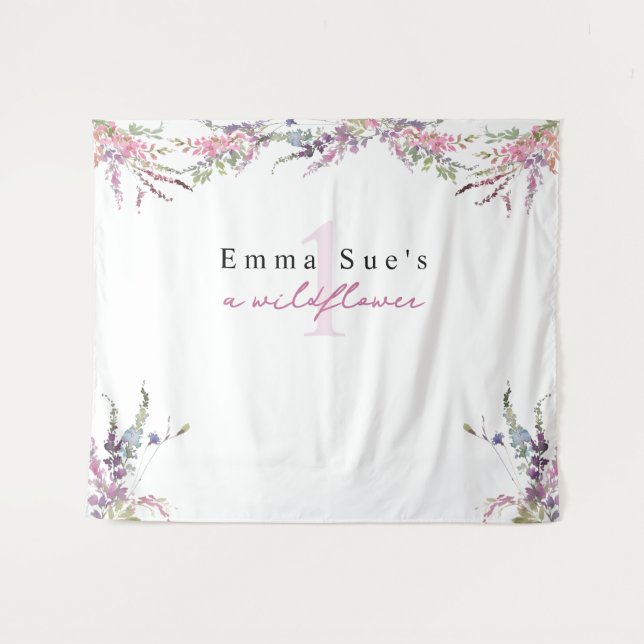 Tenture Fleur sauvage de printemps Floral Anniversaire Ban (Devant (Horizontal))
