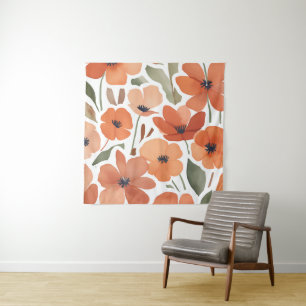 Tenture Fleur sauvage en terre cuite Rustique Boho Mur pen