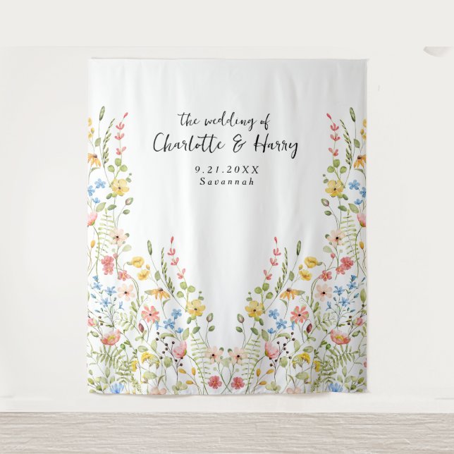 Tenture Fleur sauvage Moderne Jardin Mariage Photo fond (Devant)