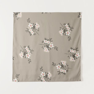 Tenture Fleur vintage sans couture design motif gris