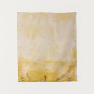 Tenture Fleurs à côté du mur jaune