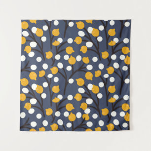 Tenture Fleurs Abstraites et motif feuille