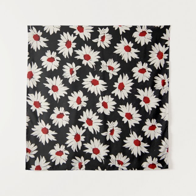 Tenture Fleurs Abstraites, motif d'aquarelle d'art. (Devant)