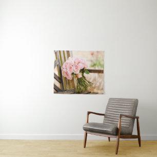Tenture Fleurs Bouquet de roses roses