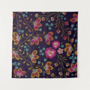 Tenture Fleurs brodées : motif sans couture de mode