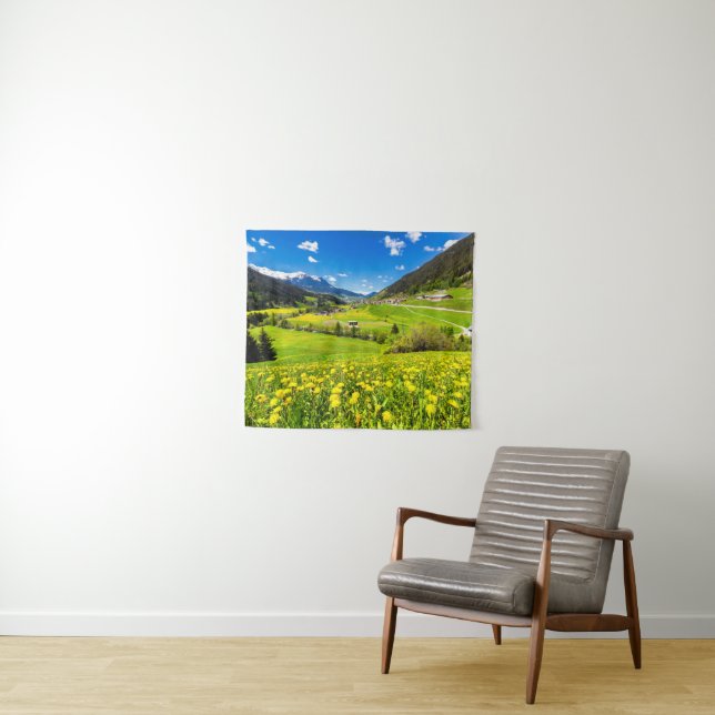 Tenture Fleurs | Canton des Grisons de Dandelion, Suisse (En situation (horizontale))