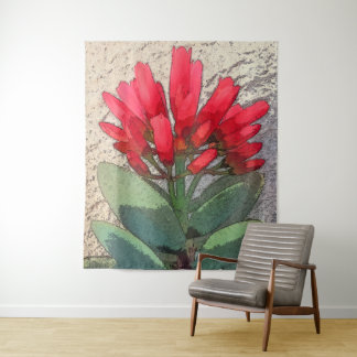 Tenture Fleurs d'âge rouge
