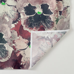 Tenture Fleurs d'aquarelle rose, bordeaux