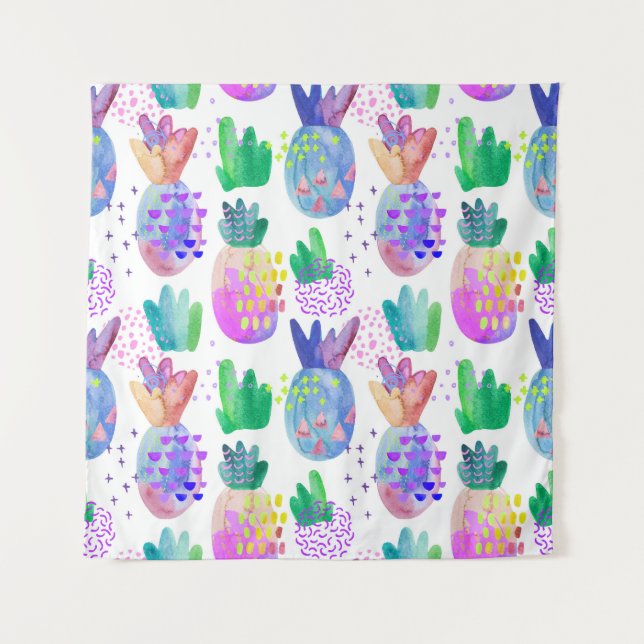 Tenture Fleurs d'automne peintes à la main, motif sans sou (Devant)