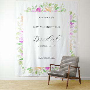 Tenture Fleurs de campagne romantiques aquarelle peintes à