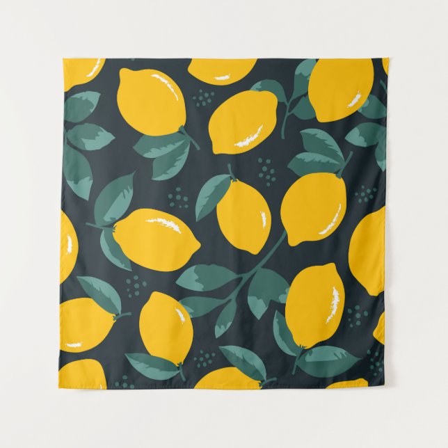 Tenture Fleurs de citrons, Texture d'été Vintage. (Devant)