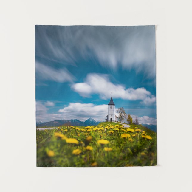 Tenture Fleurs de Dandelion à l'église st primus Jamnik Sl (Devant)