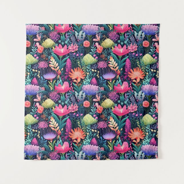 Tenture Fleurs de la mer - Jardin des fonds marins (Devant)