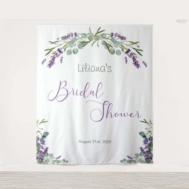 Tenture Fleurs de Lavande Feuillage d'Eucalyptus Baby Show (Devant)