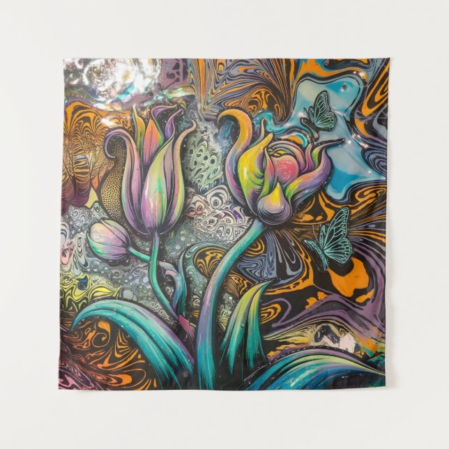 Tenture Fleurs de mandala (Devant)