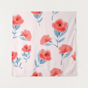 Tenture Fleurs de pivoine rouge sans couture motif