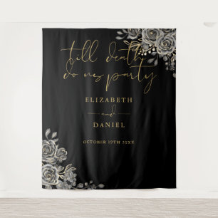 Tenture Fleurs de roses pour la fête gothique de mariage a